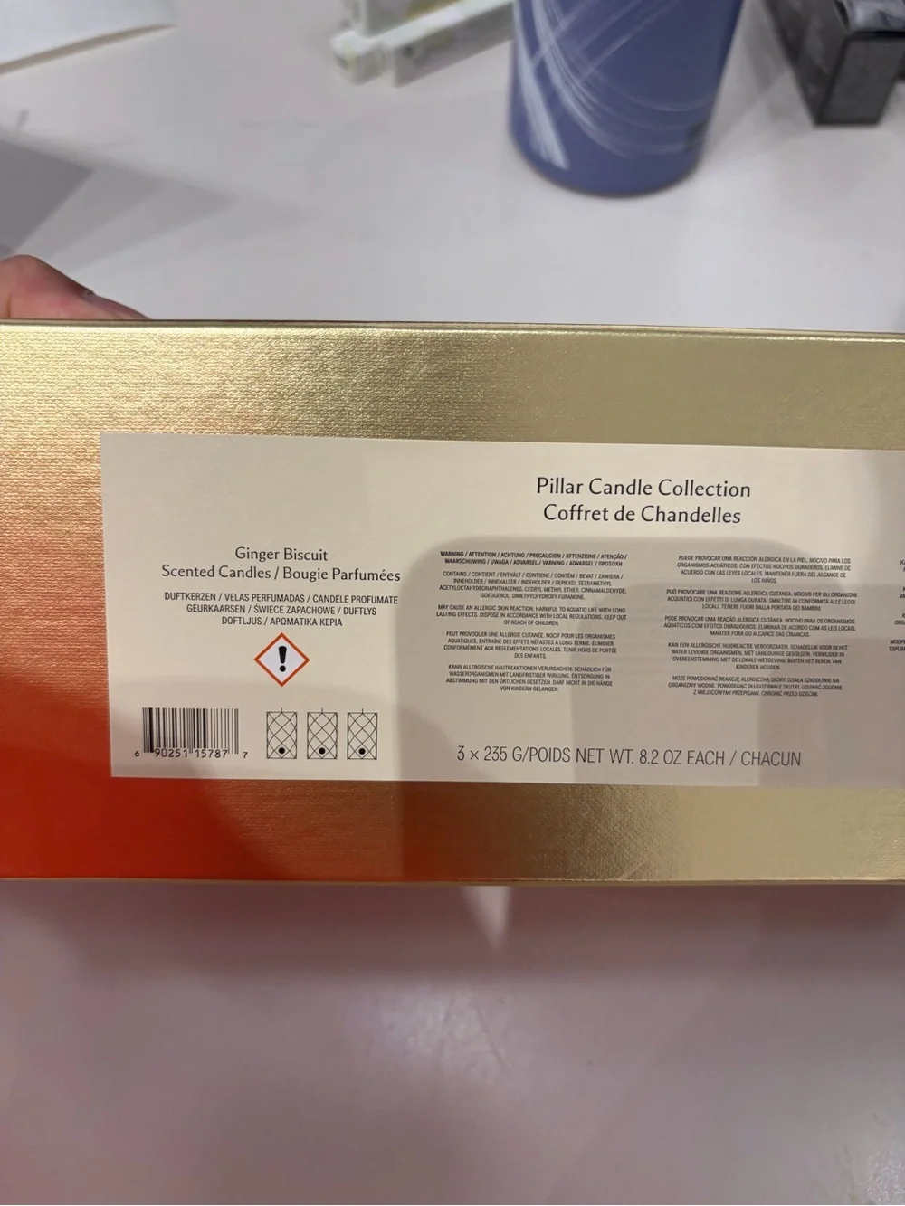 Jo Malone Ginger Biscuit 3-Piece Pillar Candle Gift Set 235g Each * Limited Ed